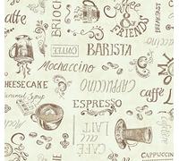 d-c-fix nappe toile cirée rectangulaire Ristretto crème 150 cm ronde | nappe imperméable et anti tache style vintage pour table de cuisine, salle à manger ou jardin - contact alimentaire