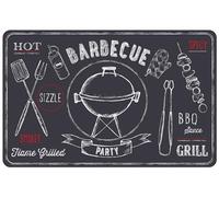 d-c-fix set de table Catania Circle Barbecue ardoise 29 cm x 44 cm eckig - set de table jaune moderne pour table salle à manger et cuisine - set de table lavable, contact alimentaire