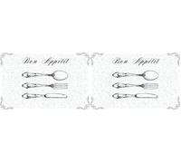 d-c-fix set de table Catania Circle Bon appétit transparent 29 cm x 44 cm eckig - set de table jaune moderne pour table salle à manger et cuisine - set de table lavable, contact alimentaire (Lot de 2)