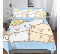 D Cinnamoroll Housse De Couette Avec Taies D'oreiller Housses De Couettes Anime Parure De Lit Microfibre Avec Fermeture ¿¿Clair Parure De Couette Pour