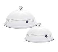 D & D Cloche FUMOIR - FUMOIR DE Table - Cloches Smoking, Dome Smoking, Plastic Cloche Transparente pour Fumer Froid, Paquet de 2, Diamètre 20cm et 25 cm