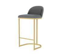 D Fauteuil de bar à dossier - Tabouret de comptoir simple pour salon et bar - Chaise haute pour bureau - Design moderne (GC)