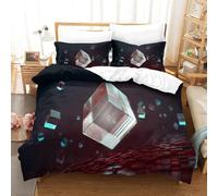 D Housse De Couette Cube Imprim¿¿ Motif Parure De Lit Avec Housse De Couette Et Taies D'oreiller Fermeture ¿¿Clair Doux Microfibre Hypoallerg¿¿Niquesingle£¿Xcm£©