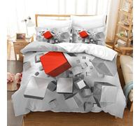 D Housse De Couette Cube Imprim¿¿ Motif Parure De Lit Avec Housse De Couette Et Taies D'oreiller Fermeture ¿¿Clair Doux Microfibre Hypoallerg¿¿Niqueking£¿Xcm£©