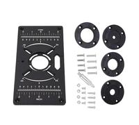 D ' insertion de table de routeur en aluminium à fonction | Aluminium portable avec 4 anneaux d ' insertion pour machines à tailler, adapté à diverses surfaces d ' établi