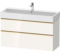 D-Neo Duravit Meuble sous-lavabo suspendu, 1184x625x442mm, 1 tiroir, avec poignée or poli, DE4375034220000, Couleur: Décor blanc brillant