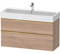 D-Neo Duravit Meuble sous-lavabo suspendu, 1184x625x442mm, 1 tiroir, avec poignée or poli, DE4375034550000, Couleur: Décor chêne marbré