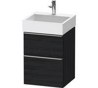 D-Neo Duravit Meuble sous-lavabo suspendu, 484x625x442mm, 1 tiroir, avec poignée acier inox brossé, DE4370070160000, Couleur: Décor chêne noir mat