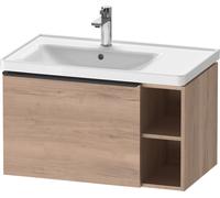 D-Neo Duravit Meuble sous-lavabo suspendu, 784x440x452mm, 1 tiroir, 1 compartiment ouvert sur le côté droit, avec poignée noir diamant, DE42580BD550000, Couleur: Décor chêne marbré