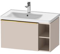 D-Neo Duravit Meuble sous-lavabo suspendu, 784x440x452mm, 1 tiroir, 1 compartiment ouvert sur le côté droit, avec poignée or poli, DE4258034910000