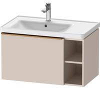 D-Neo Duravit Meuble sous-lavabo suspendu, 784x440x452mm, 1 tiroir, 1 compartiment ouvert sur le côté droit, avec poignée bronze brossé, DE4258004910000