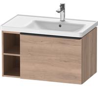 D-Neo Duravit Meuble sous-lavabo suspendu, 784x440x452mm, 1 tiroir, 1 compartiment ouvert sur le côté gauche, avec poignée noir diamant, DE42570BD550000, Couleur: Décor chêne marbré
