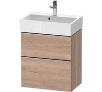 D-Neo Duravit Meuble sous-lavabo suspendu, Compact, 584x625x372mm, 1 tiroir, avec poignée acier inox brossé, DE4329070550000