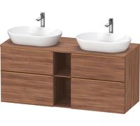 D-Neo Duravit Meuble sous-vasque sur console suspendu (découpe côté contributif), 1400x664x550mm, 2 coulissants, 2 tiroirs, 2 casiers ouverts, avec poignée bronze brossé, DE4970B04790000, Couleur: Déc