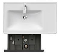 D-Neo Duravit vasque DE425803535 78,4 x 45,2 cm, chêne terra, 2000 , coulissant match2, élément étagère sur le côté