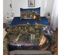 D New York Housse De Couette Avec Taies D'oreiller Housses De Couettes New York Parure De Lit Microfibre Avec Fermeture ¿¿Clair Parure De Couette Pour