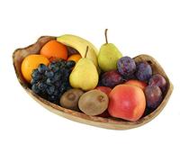 D.O.M.® Bol à fruits rustique en bois d'olivier naturel en 5 tailles (longueur 37-41 cm)