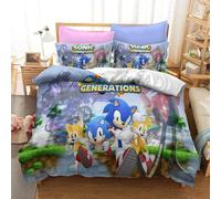 D Parure De Lit Housse De Couette Parure De Lit Housse De Couette Sonic Le H¿¿Risson Se Marie Taille (X Cm), Un Lot De Pi¿¿Ces De Housse De Couette +