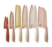 D.Perlla couteau cuisine, Set couteaux de cuisine 12pc colorés inox étuis