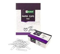 D.RECT 1000 Trombones de bureau en métal | 33 mm | trombones fantaisie | clips et planchettes à pince | 10 x 100 pièces argent