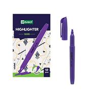 D.RECT 1226 Surligneur Violet - Pointe Biseautée 1-5 mm, Lot de 12, École & Bureau