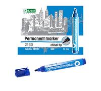 D.RECT 2160 CT Lot de 12 marqueurs permanents Bleu Largeur de trait : 1-5 mm