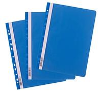 D.RECT | 25 Pièces Classeur Plat A4 perforé en plastique | Avec couvercle frontal transparent | Reliures en plastique à feuilles mobiles en film PP | Perforé - Euro Perforation Vert Clair