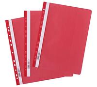 D.RECT | 25 Pièces Classeur Plat A4 perforé en plastique | Avec couvercle frontal transparent | Reliures en plastique à feuilles mobiles en film PP | Perforé - Euro Perforation Vert Clair
