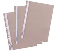 D.RECT | 25 Pièces Classeur Plat A4 perforé en plastique | Avec couvercle frontal transparent | Reliures en plastique à feuilles mobiles en film PP | Perforé - Euro Perforation Vert Clair