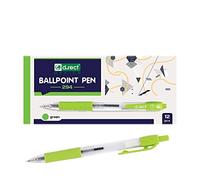 D.RECT 294 Lot de 12 stylos à bille avec poignée ergonomique en caoutchouc pour bureau et maison - Épaisseur de trait 0,7 mm - Vert