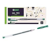 D.RECT 3006 Lot de 12 stylos à encre gel avec manche ergonomique et boîtier transparent Vert
