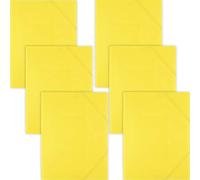 D.RECT | 6 Pièces | Reliure | Chemise Postale en Plastique/PP Avec Bande Élastique | Chemise Élastique en Plastique Pour DIN | A4 | Jaune