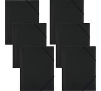 D.RECT | 6 pièces | Reliure | Chemise Postale en Plastique/PP Avec Bande Élastique | Chemise Élastique en Plastique Pour DIN | A4 | Noir