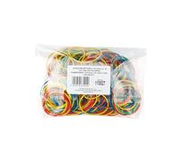 D.RECT Bande Élastique 1.5x1.5mm 1/2 Circonférence 60mm | env. 220 pièces - Bandes Élastiques pour le Ménage, le Travail, le Bureau | Réutilisable, Durable | Stable Sac de 100g | Couleurs Mélangées