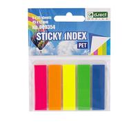 D.RECT, Bandes adhésives, 45 x 12 mm - 5 x 25 morceaux de bandes, Marques Page, Sticky Notes, Etiquette Marque Page, Index adhésifs, Marque-page étroit, Signets Colorés 009354