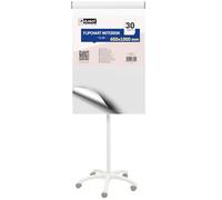 D.RECT Bloc Flipchart - Papier Blanc Uni, 650x1000 mm, 80 g/m², 30 Feuilles, Perforation 5 Trous - Papier de Conférence de Haute Qualité pour Réunions, Bureaux, Écoles