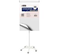D.RECT Bloc Flipchart - Papier Blanc Uni, 650x1000 mm, 80 g/m², 50 Feuilles, Perforation 5 Trous - Papier de Conférence de Haute Qualité pour Réunions, Bureaux, Écoles