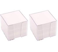 D.RECT - Bloc-mémo en plastique, Cube-memo avec 700 feuillets, 85 x 85 x 80 mm, Boîte-mémo, Blanc rempli 9461 (Lot de 2)