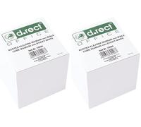D.RECT Bloc-notes - 90 x 90 x 90 mm - Environ 850 feuilles - Encollées sur la tête - Blanc (Lot de 2)