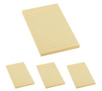 D.RECT - Blocs de notes adhésives avec lignes | Notes autocollantes | 98x150mm, 100 feuilles | Cahiers rectangulaires | Pour la cuisine, bureau | Couleurs Jaune, Paquet de 4