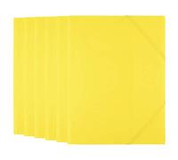 D.RECT Chemise à élastique A4 jaune - Porte-documents avec rabats - Lot de 6 en plastique résistant