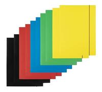 D.RECT Chemises à Élastique A4 en Carton 300 g/m² - Dossiers Multicolores pour Bureau, École et Études - Lot de 10