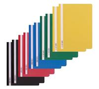 D.RECT Chemises à Rabats A4 Transparentes sans Perforation - Dossiers en Plastique PP avec Bande d’Identification - Lot de 10 pour Bureau et École