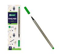 D.RECT D407 Fineliner | Convient pour un usage quotidien, écriture et fournitures scolaires | Haute qualité, super fin, largeur de ligne env. 0,4 mm, 12 pièces, vert