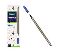 D.RECT D407 Fineliner | Convient pour un usage quotidien, écriture et fournitures scolaires | Haute qualité, super fin, largeur de ligne env. 0,4 mm, 12 pièces, bleu