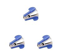 D.RECT | Détache-agrafes en Métal | Avec Support | Pour une Utilisation Quotidienne au Bureau et à la Maison | Forme Ergonomique | Bleu, Paquet de 3