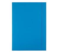 D.RECT Dossier en carton, tendeur d'angle, dossier à dessin, avec bande élastique, 300 g, bleu