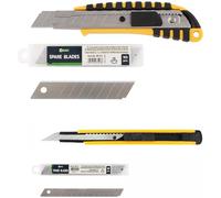 D.RECT Ensemble de 2 Cutter 18 et 9 mm - Couteau avec Jeu de 20 Lames Sécables - Couteau Universel - Lame de Rechange pour Lame Sécable