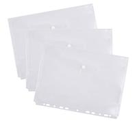 D.RECT HFP Lot de 10 porte-documents en polypropylène Blanc transparent Format A4