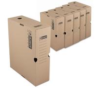 D.RECT KEEP.IT Lot de 6 Boîtes D’archive A4 105 mm - Carton sans Acide 390 g/m² - Avec Poignées de Transport - Certifié FSC